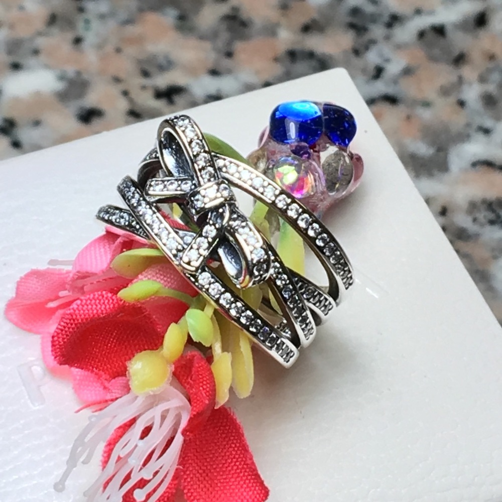 Pandora ring delicate sentiments with clear cz..